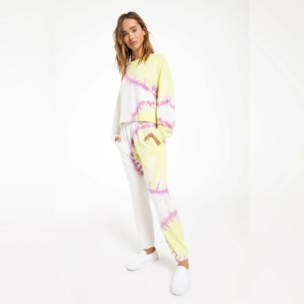 Z Supply Sunburst Tie-Dye Jogger White- Size Small - Picture 5 of 13
